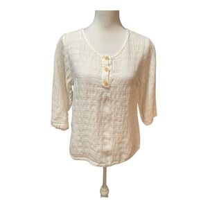 Flax Window Pane Linen Top Size P (4-6)